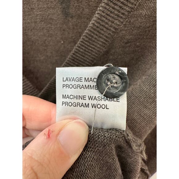 HAMMER MADE | Merino Wool Blend Brown Button-Front Cardigan Sweater | Size XL - Picture 7 of 7